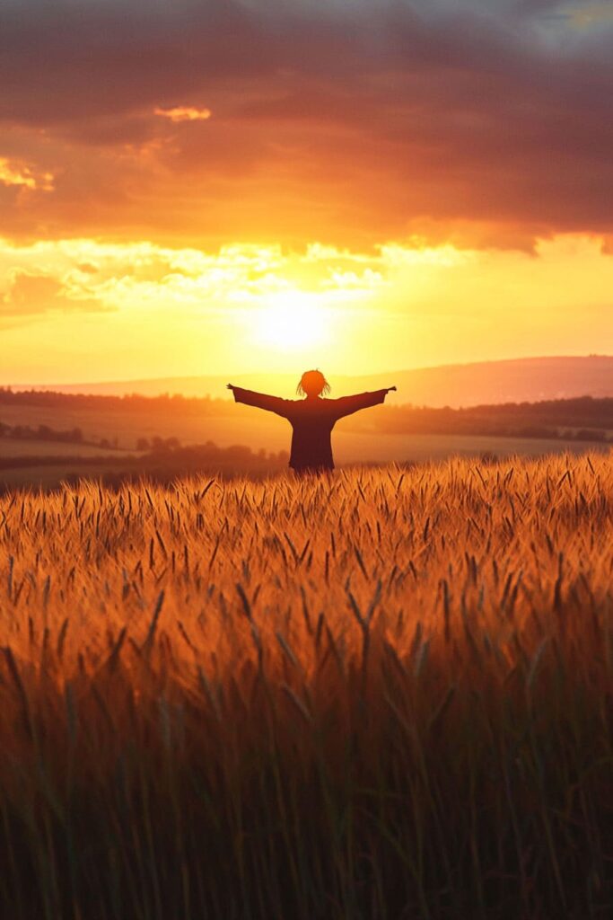 scarecrow in a golden field